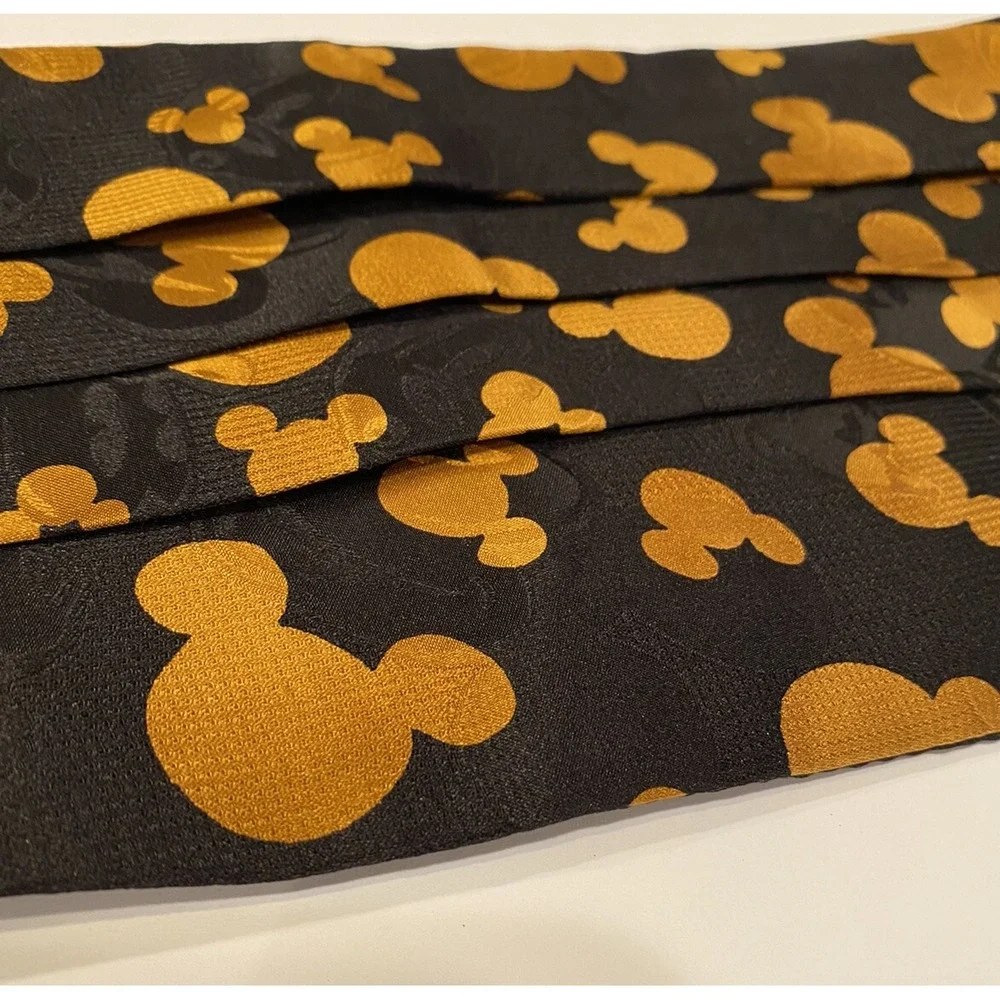 Disney Mickey Mouse Head Gold Black Silk Cummerbund Theodora Adjustable